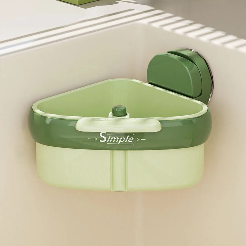 Corner Sink Strainer | Suction Cup Sink Corner Rack | Sinks Trash Waste Catcher | Press Automatic Dumping Sinks Drainer Basket