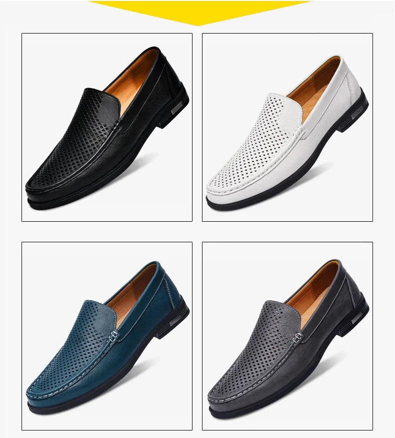 Men’s Genuine Leather Loafers | Formal Slip-On Dress & Casual Shoes