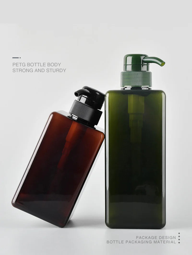 100-650ml Square Bathroom Soap Dispensers Refillable Shampoo Shower Gel Holder Portable Travel Dispenser Empty Bath Pump Bottle