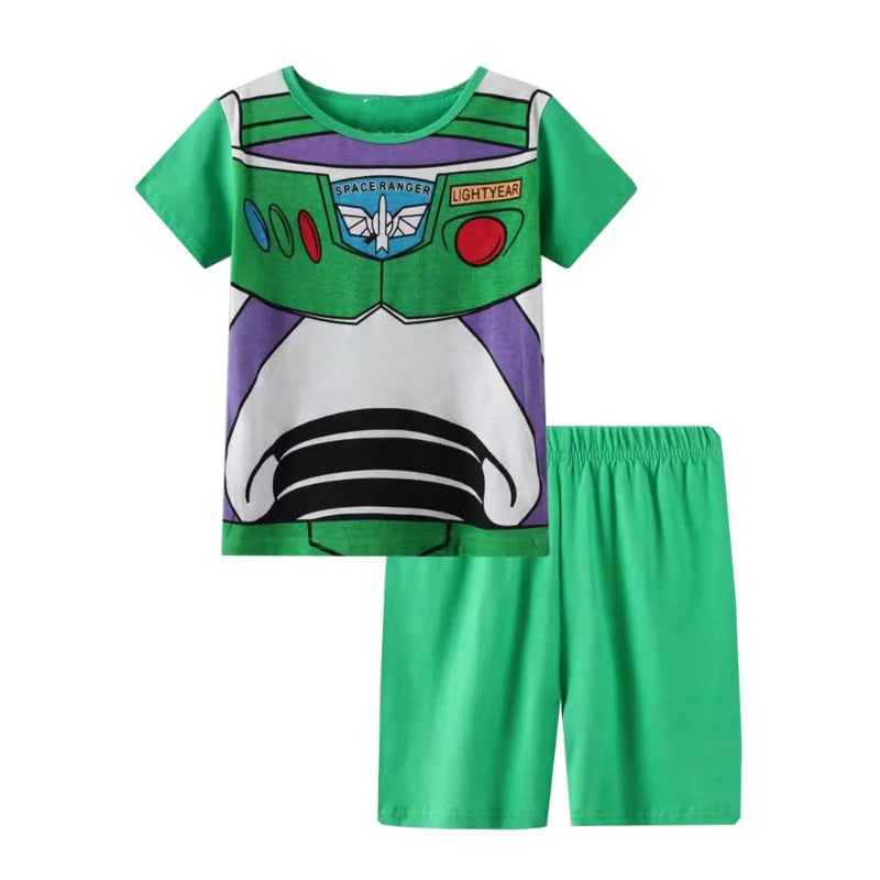 Summer Children Pajamas Set Short Sleeve T Shirt Short Toy Story Pyjamas Kids Boy Girls Pijamas Cartoon Buzz Lightyear Sleepwear