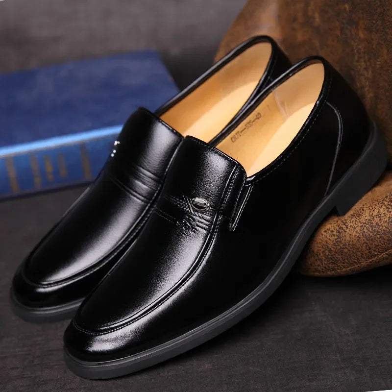 Men’s Leather Loafers | Luxury Formal Slip-On Dress Shoes Black