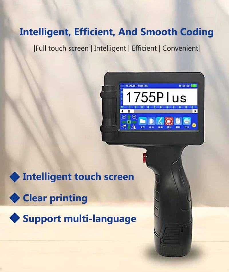 12.7mm Portable Printer Production Date Batch Number Shelf Life Inkjet Printing QR Code Pattern Mini Handheld Inkjet Printer