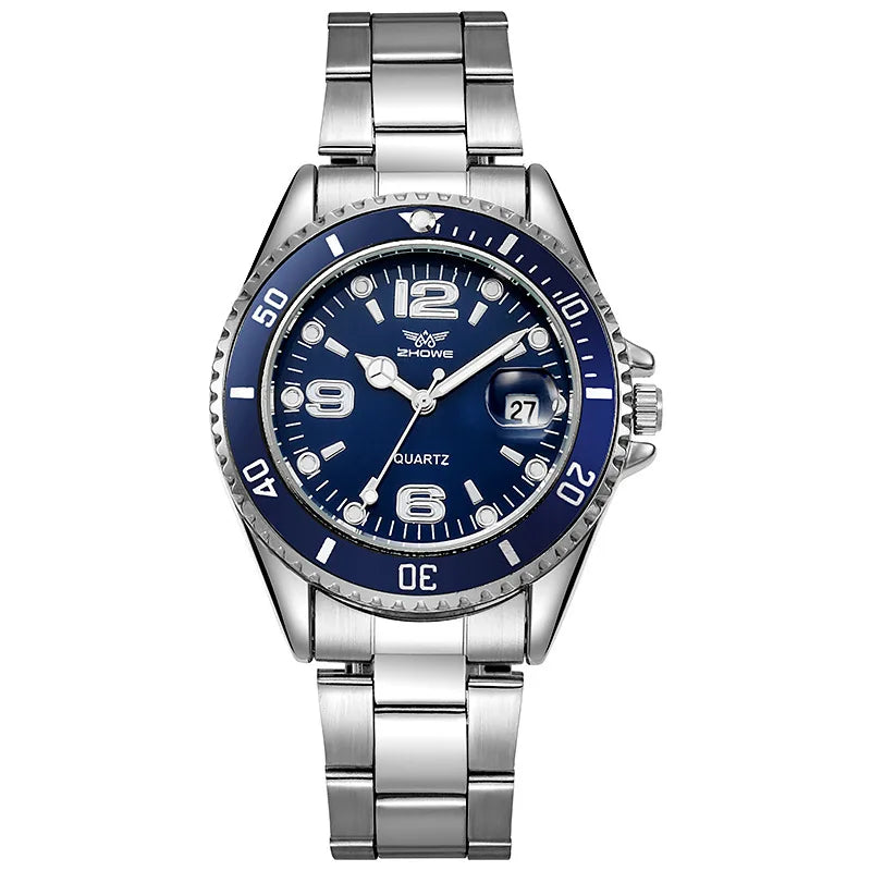 Relogio Stainless Steel Gold, Sliver Luxury Brand Top-Quality Men Wristwatch (without box）