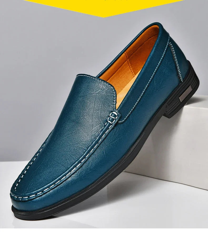 Men’s Genuine Leather Loafers | Formal Slip-On Dress & Casual Shoes