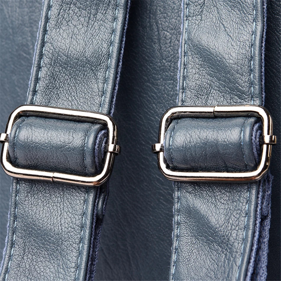 Ladies Bookbag Rucksack Women Large Capacity Backpack Purses High Quality PU Leather Female Vintage School Bags Travel Bagpack