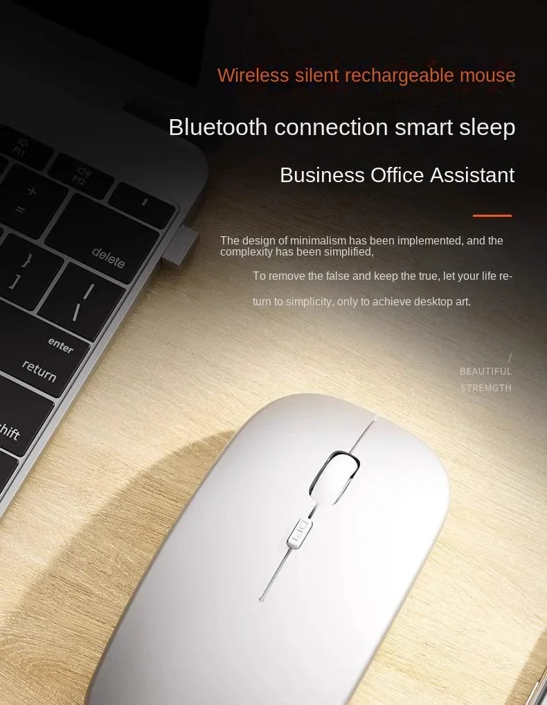 Wireless Mouse For Laptop PC Bluetooth Rechargeable Mouses Computer Silent Mice USB mouse Ergonomic Gaming Mouse For Xiaomi Pad