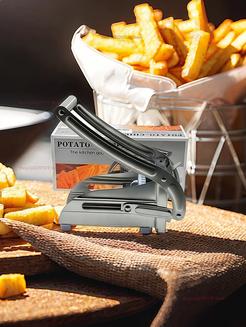 Multifunction Manual French Fries Slicer Steel Vegetable Cutter Tool Fast Cutting With 2 Blades For Home Kitchen Restaurant