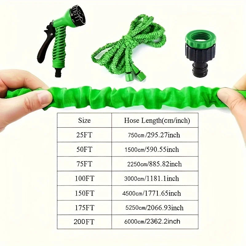1 Roll, Expandable Garden Hose 100ft, Universal Head, Triple Length, Durable, No Battery Required, Multi-Use For Gardening