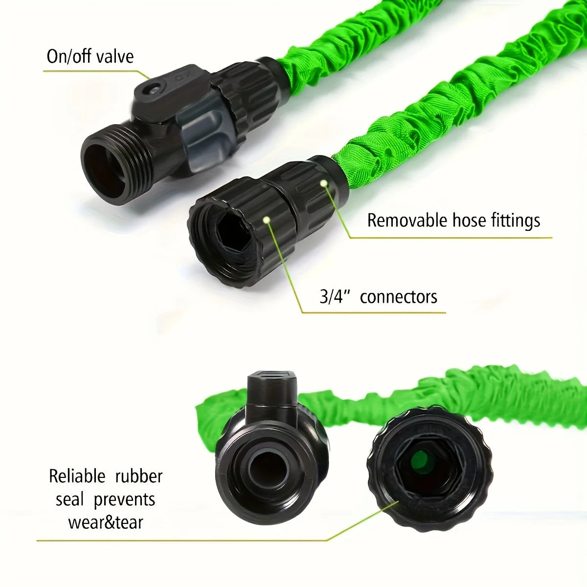 1 Roll, Expandable Garden Hose 100ft, Universal Head, Triple Length, Durable, No Battery Required, Multi-Use For Gardening