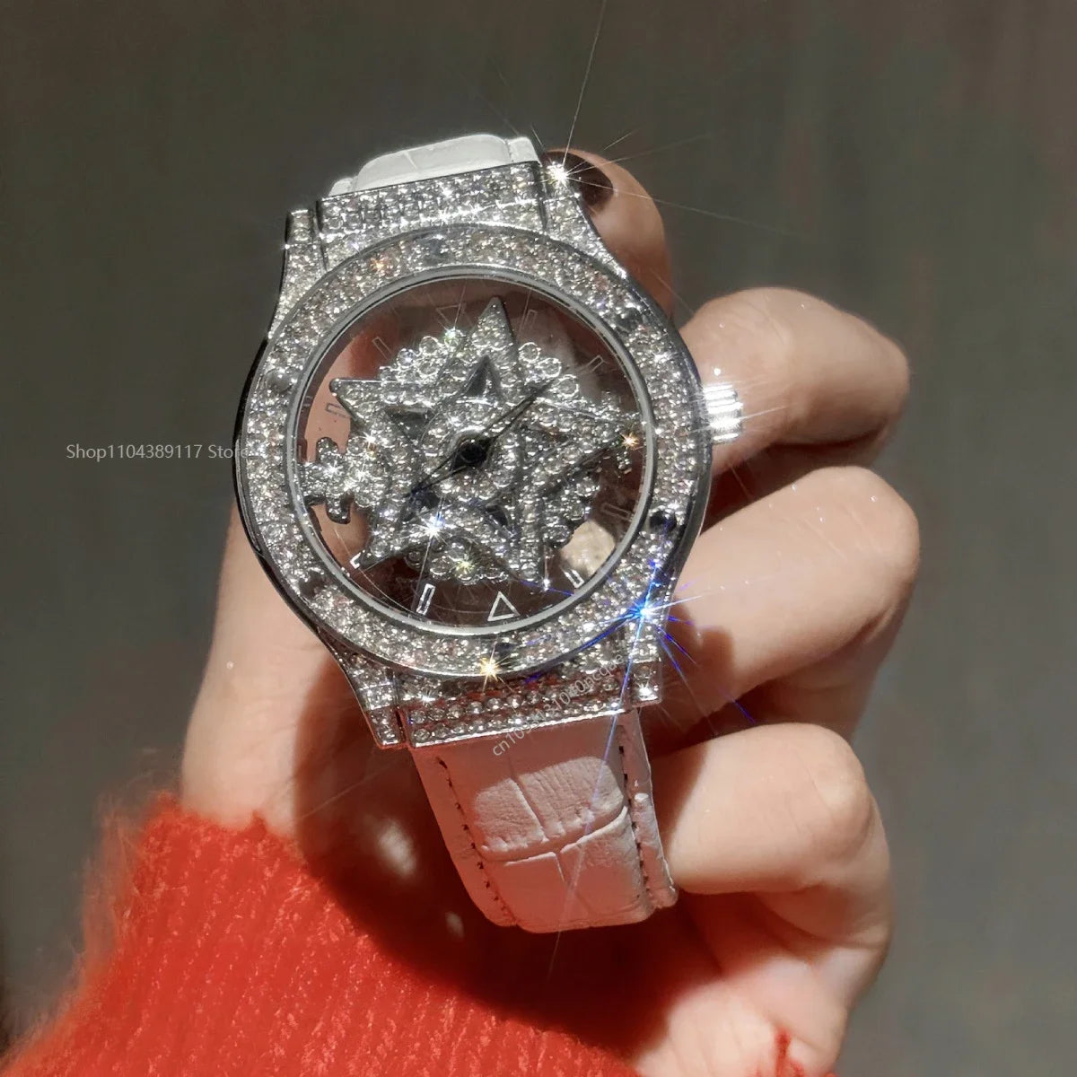 Rotary Star Snowflake Hollow Ladies Luxury Watche