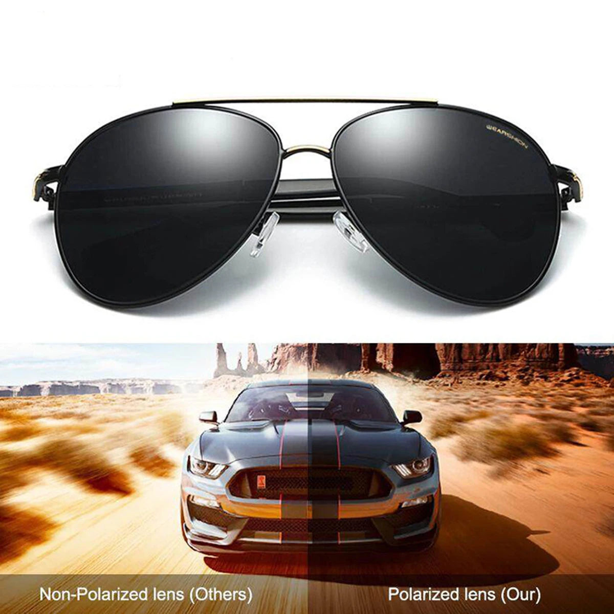 Shades Oversized Sunglasses for Mens, Outdoor Sun Glasses 100% UV Protection , Lightweight Eyewear