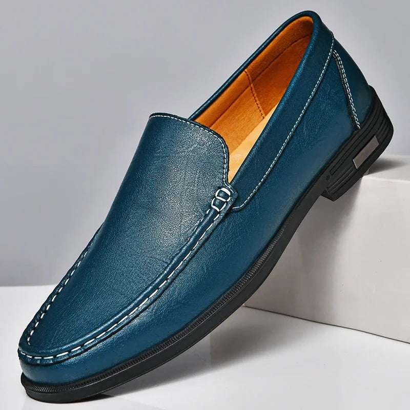 Men’s Genuine Leather Loafers | Formal Slip-On Dress & Casual Shoes