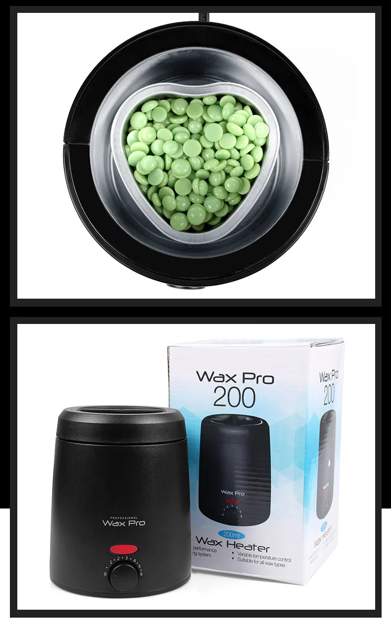 Wax Heater Machine for Hair Removal Wax Melting Pot with Wax Beans Kit 200ml Depilation Paraffin Waxing Warmer Dipping Pot
