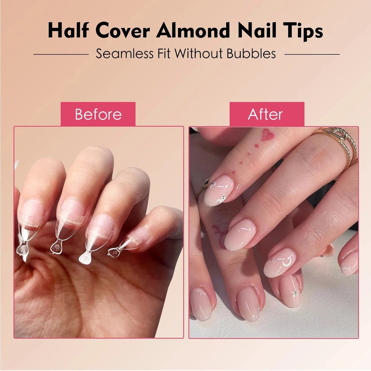 Almond Nail Tips 240 Pieces XS Short
