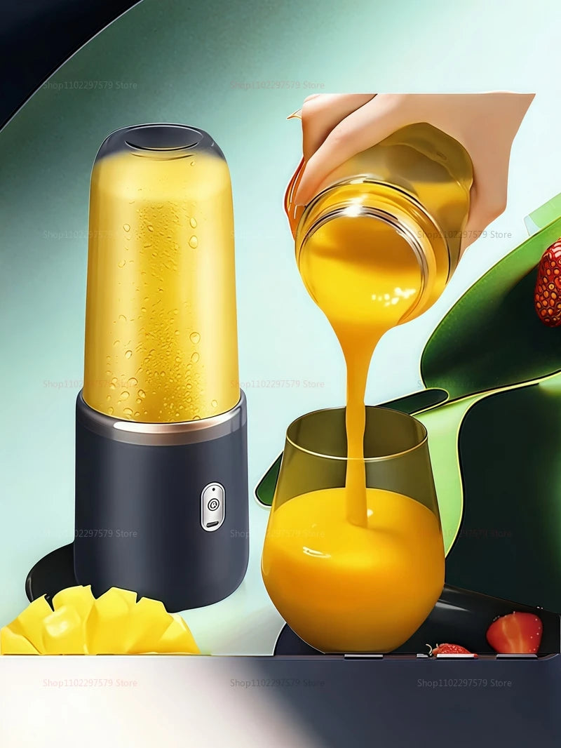 6 Blades Portable Blender 2Cups For Travel Portable Electric Juicer Mixer Usb Charge Fresh Fruit Juice Personal Blender Smoothie