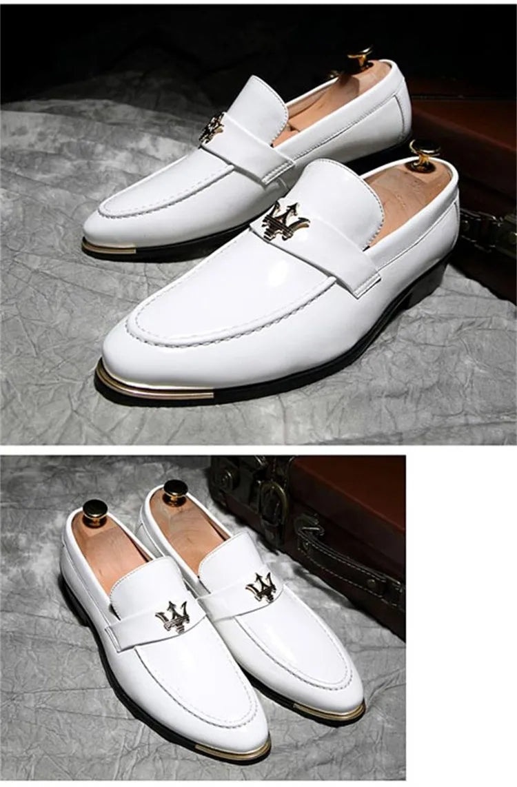 Men’s Red Glitter Loafers | Fashion Slip-On Pointed Toe Dress Shoes