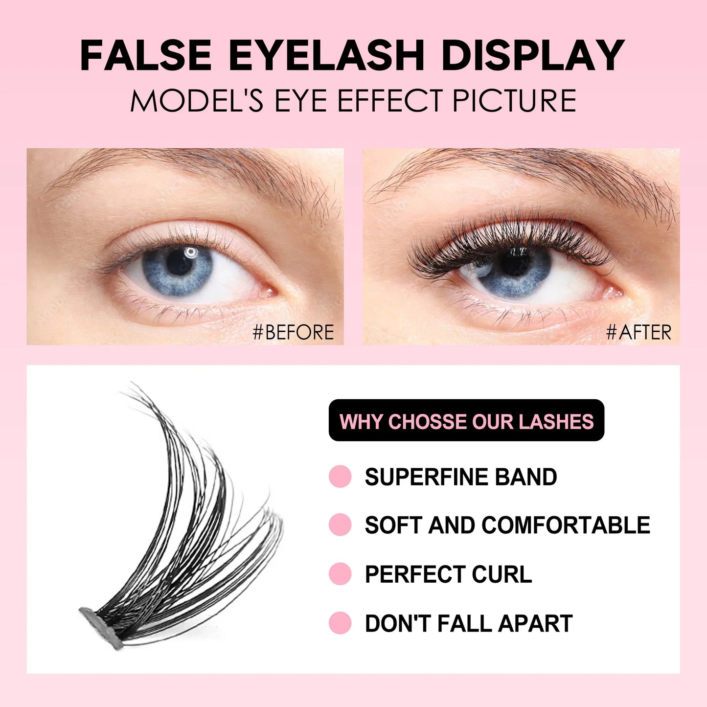 Eyelashes Extension Kit 200 PCS DIY Eyelashes