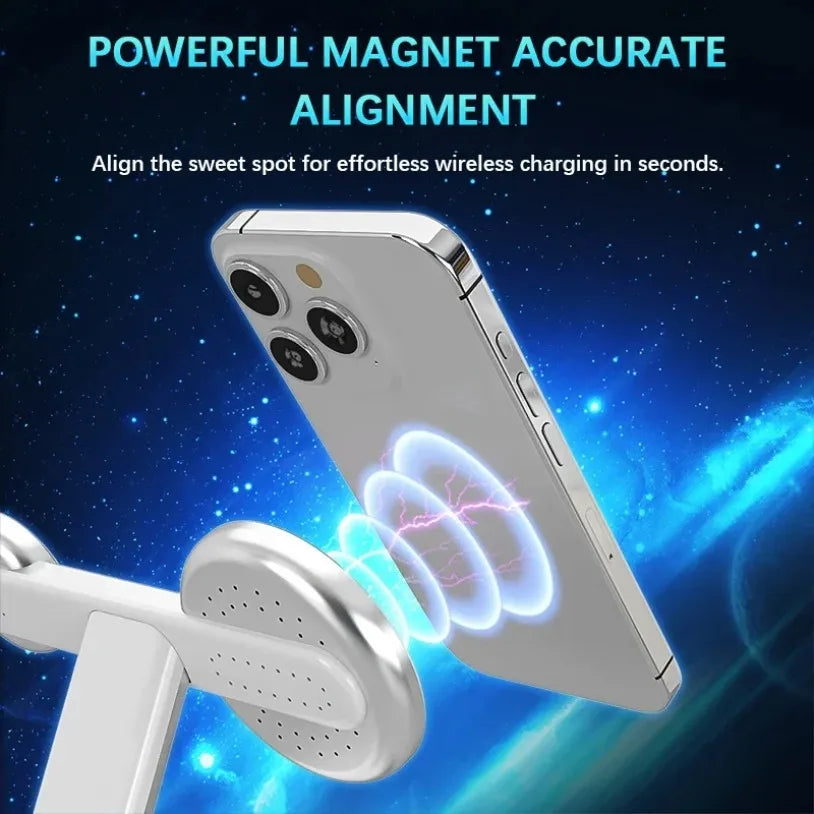 30W 3-in-1 Magnetic Wireless Charger Stand – Fast Charging Station for MagSafe iPhone 16/15/14/13 Pro Max, Apple Watch 8/7 & AirPods Pro