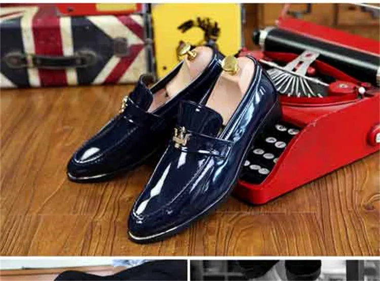 Men’s Red Glitter Loafers | Fashion Slip-On Pointed Toe Dress Shoes
