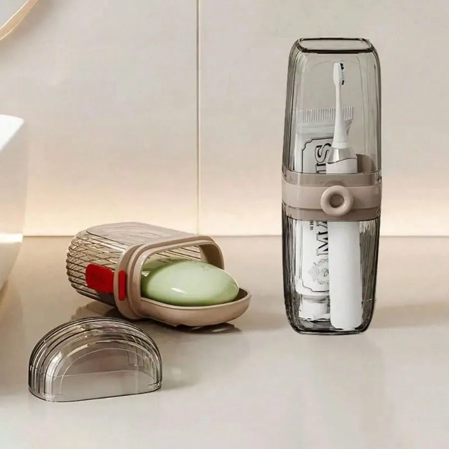 Portable Travel Soap Dish and Toothbrush Holder Durable Plastic Oval-Shaped Essential For Camping Gym Bathroom Accessories