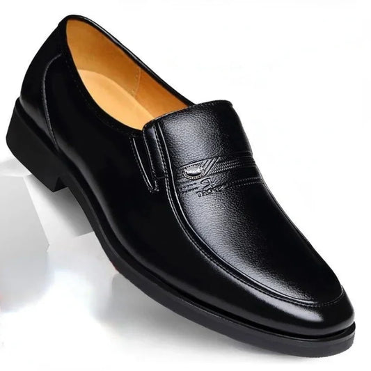 Men’s Leather Loafers | Luxury Formal Slip-On Dress Shoes Black