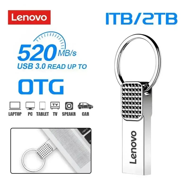 Lenovo USB 2TB USB Flash Drive Metal USB 3.0 Pen Drive Key 1TB Type C High Speed Pendrive 128gb Mini Flash Drive For Phone