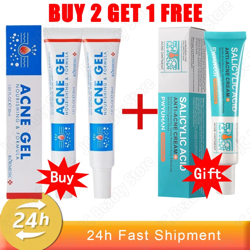 Salicylic Acid Acne Treatment Face Cream Repair Pimple Spots Deep Cleaning Pore Anti-acne Scar Oil Control Moisturizer Skin Care