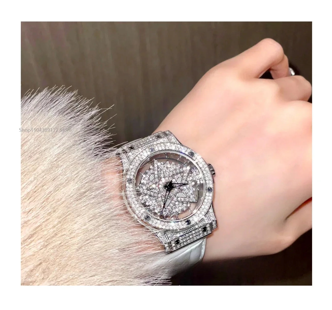 Rotary Star Snowflake Hollow Ladies Luxury Watche