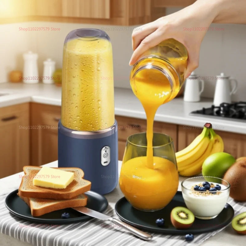 6 Blades Portable Blender 2Cups For Travel Portable Electric Juicer Mixer Usb Charge Fresh Fruit Juice Personal Blender Smoothie