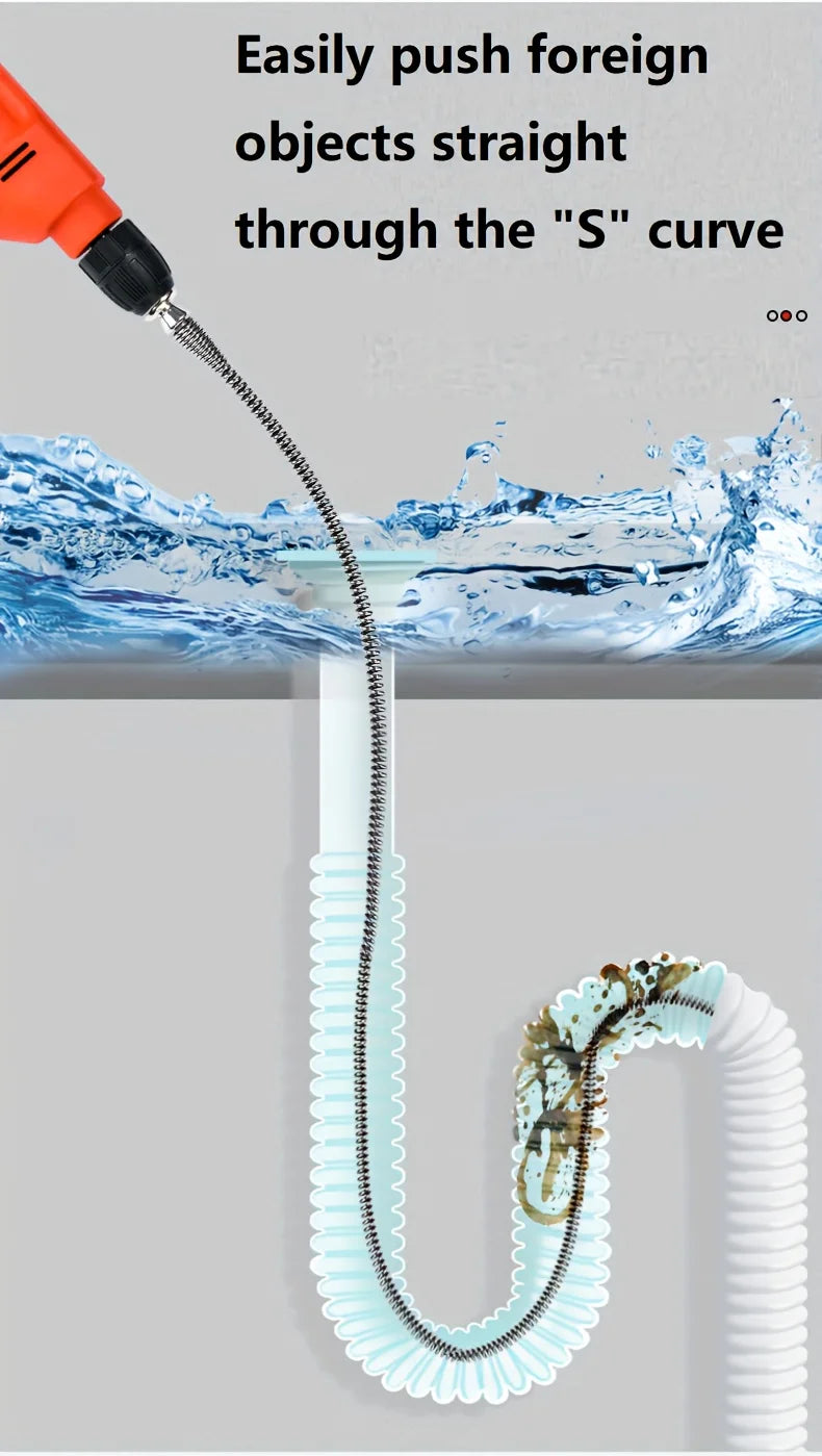 Heavy-Duty Electric Drain Cleaner Spring Tube Dredger Household Plumbing Unclogs Toilets Sinks Kitchen Bathroom Cleaning Tools