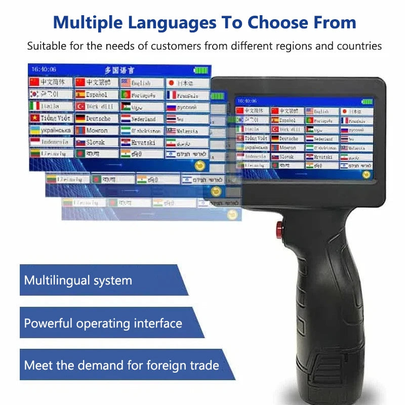 12.7mm Portable Printer Production Date Batch Number Shelf Life Inkjet Printing QR Code Pattern Mini Handheld Inkjet Printer