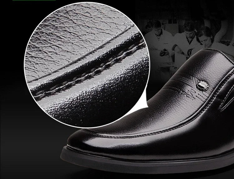 Men’s Leather Loafers | Luxury Formal Slip-On Dress Shoes Black