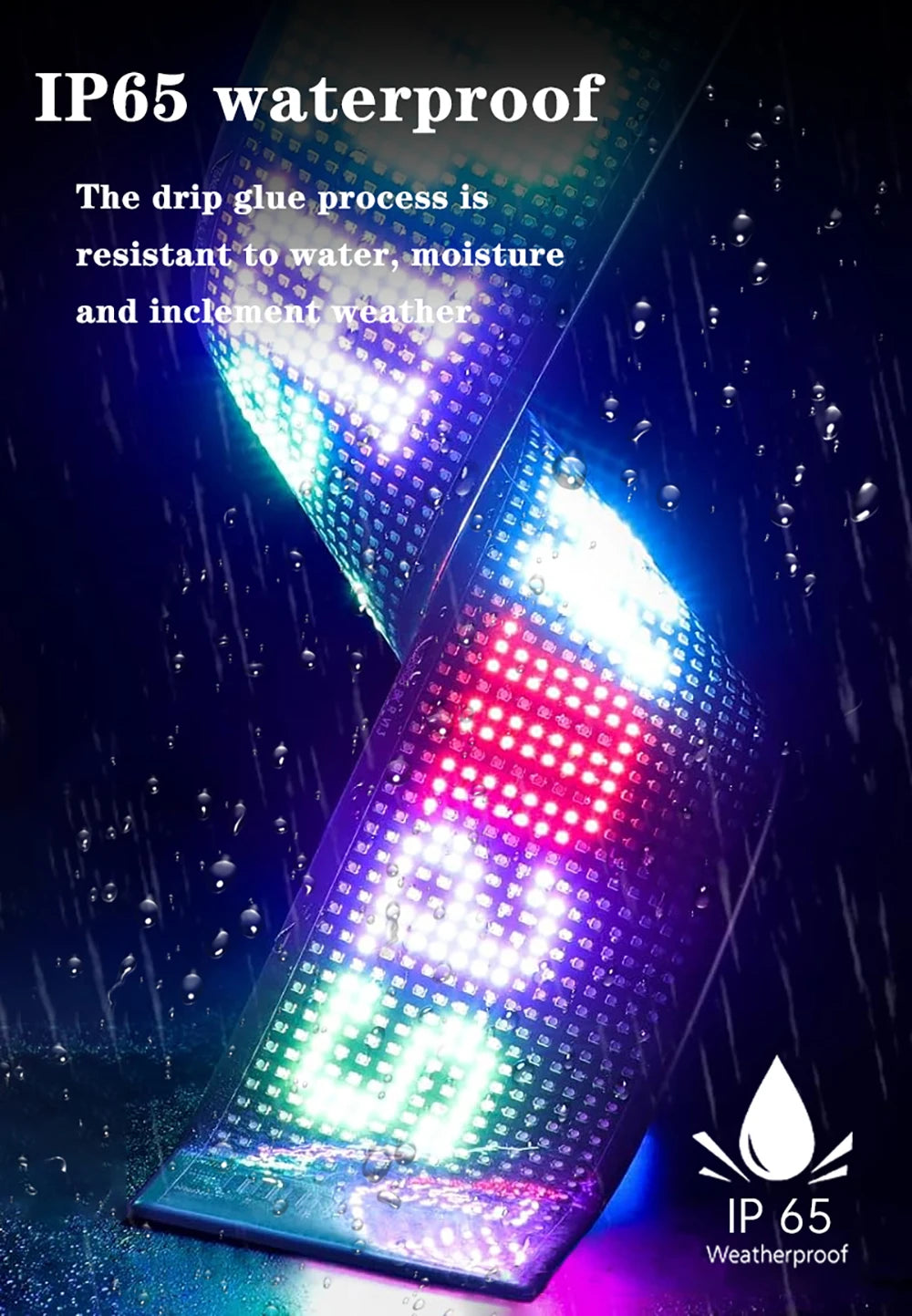 Dynamic Devil's Eye Truck Windshield Scrolling Advertising LED Car Sign RGB DIY App Control LED Panel Flexible Display Light