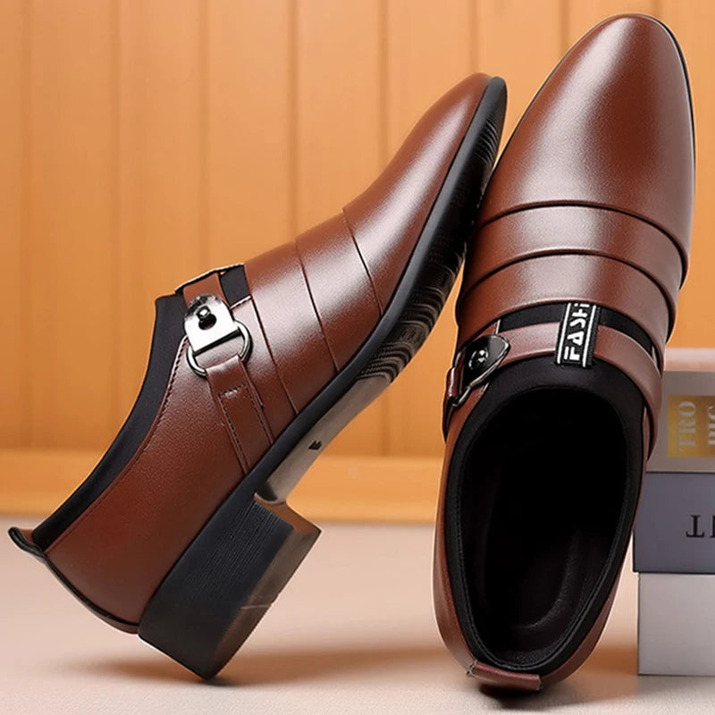Men’s Classic Leather Oxfords | Slip-On Formal Dress Shoes