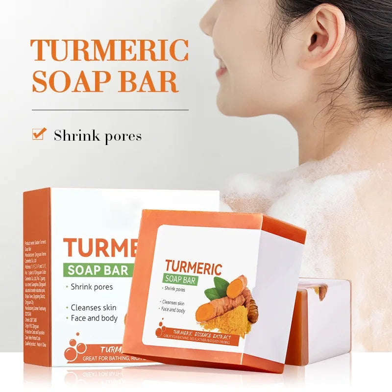 Hand Made Turmeric Soap Tender Skin Care Beauty.