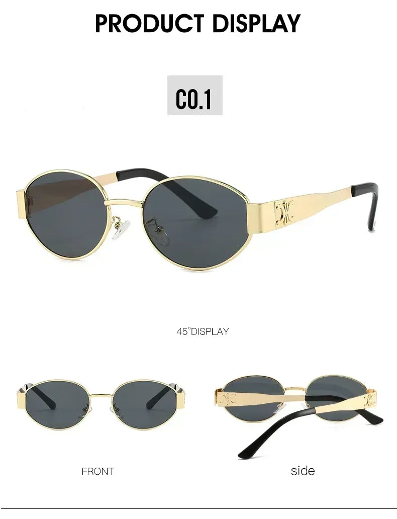 Luxury Metal Brand Sunglasses for Men and Women Unisex Designer Fashion Sunglasses