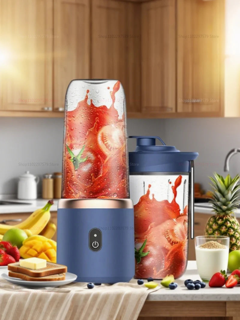6 Blades Portable Blender 2Cups For Travel Portable Electric Juicer Mixer Usb Charge Fresh Fruit Juice Personal Blender Smoothie