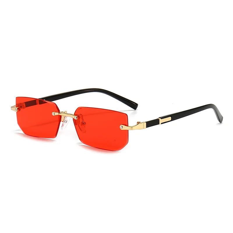 Rimless Sunglasses Rectangle Fashion Popular Women Men Shades Small Square Sun Glasses For Female Male