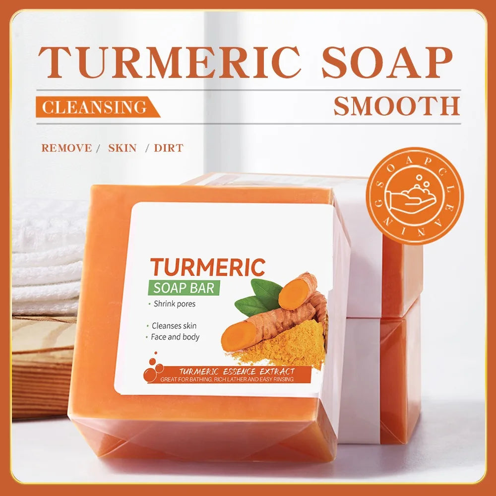 Hand Made Turmeric Soap Tender Skin Care Beauty.