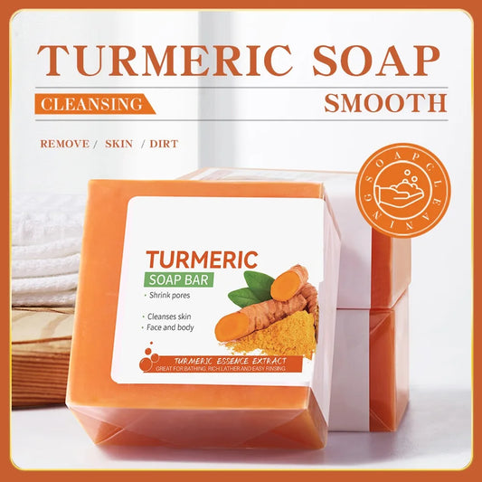 Hand Made Turmeric Soap Tender Skin Care Beauty.