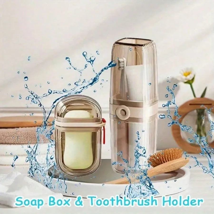 Portable Travel Soap Dish and Toothbrush Holder Durable Plastic Oval-Shaped Essential For Camping Gym Bathroom Accessories