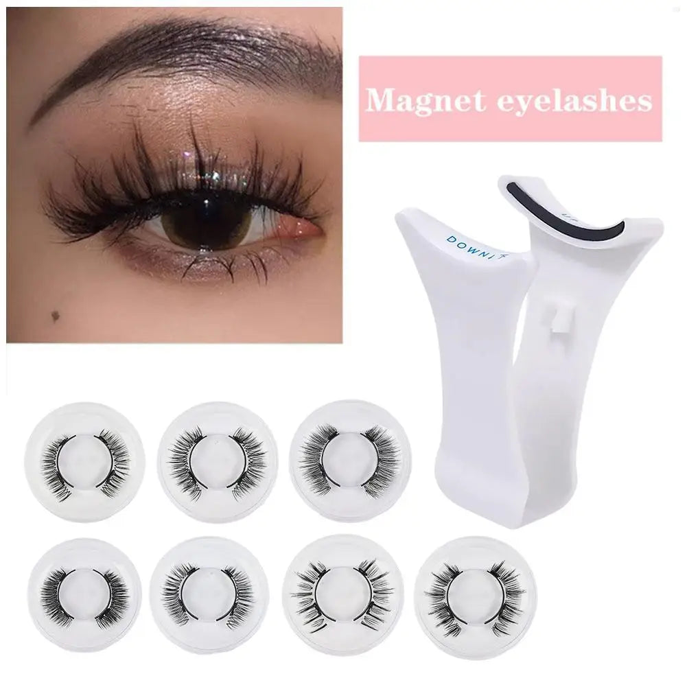 3D Magnetic Eyelashes Handmade Natural Magnetic False Eyelashes Reusable Magnetic Eyelashes Tweezers Set