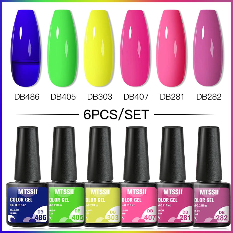 Color-gel-nail-polish- 6/8Pcs Set Semi LED Gel Manicure Kit