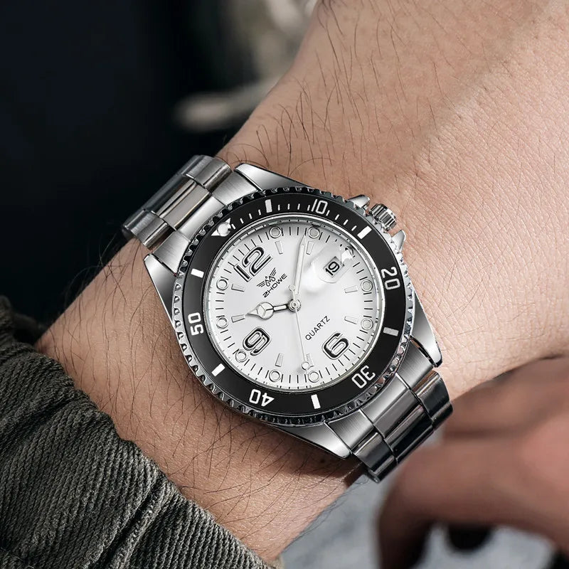 Relogio Stainless Steel Gold, Sliver Luxury Brand Top-Quality Men Wristwatch (without box）