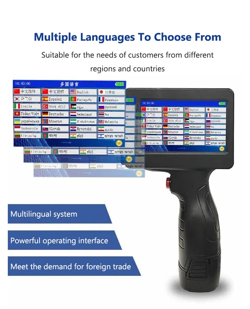 12.7mm Portable Printer Production Date Batch Number Shelf Life Inkjet Printing QR Code Pattern Mini Handheld Inkjet Printer