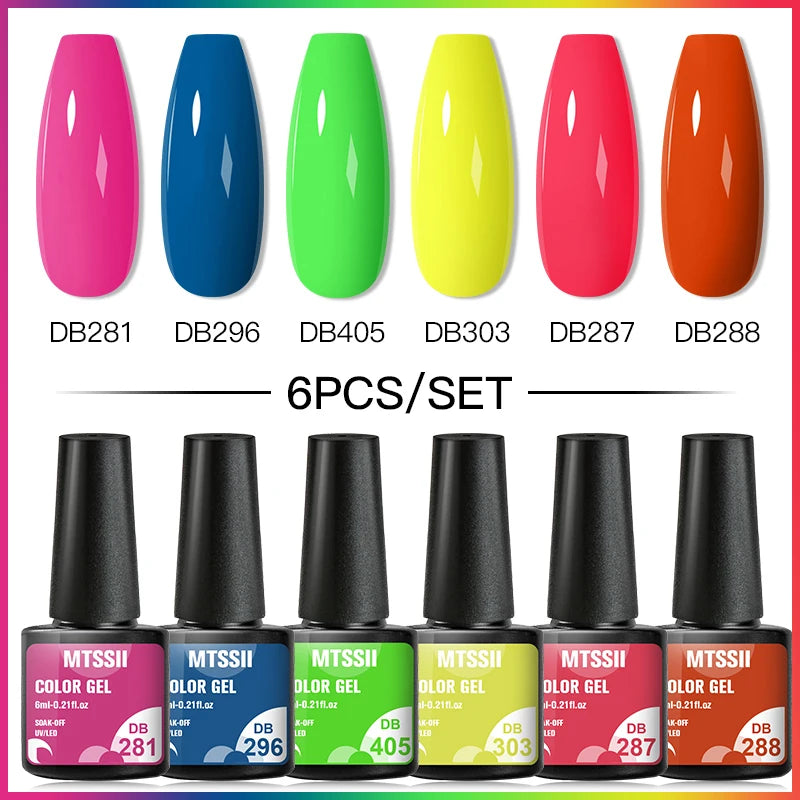 Color-gel-nail-polish- 6/8Pcs Set Semi LED Gel Manicure Kit