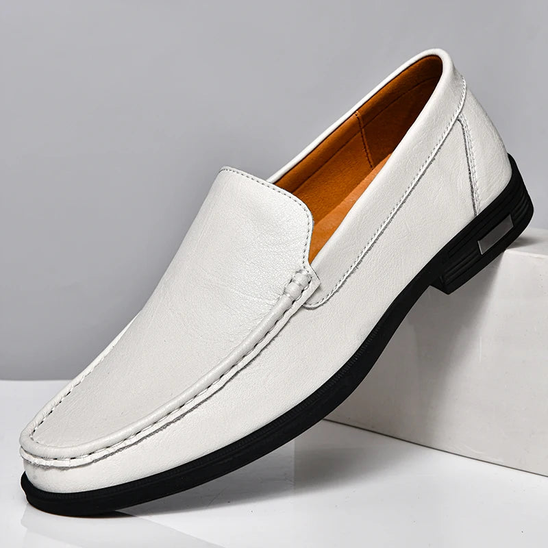 Men’s Genuine Leather Loafers | Formal Slip-On Dress & Casual Shoes