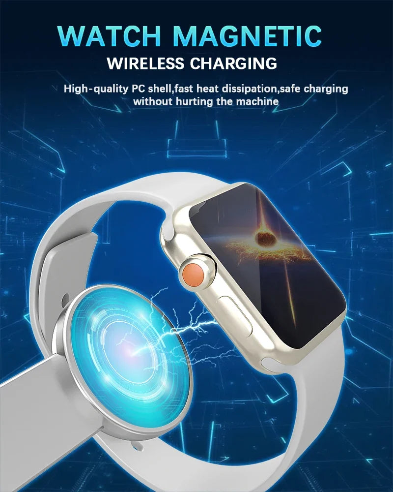 30W 3-in-1 Magnetic Wireless Charger Stand – Fast Charging Station for MagSafe iPhone 16/15/14/13 Pro Max, Apple Watch 8/7 & AirPods Pro