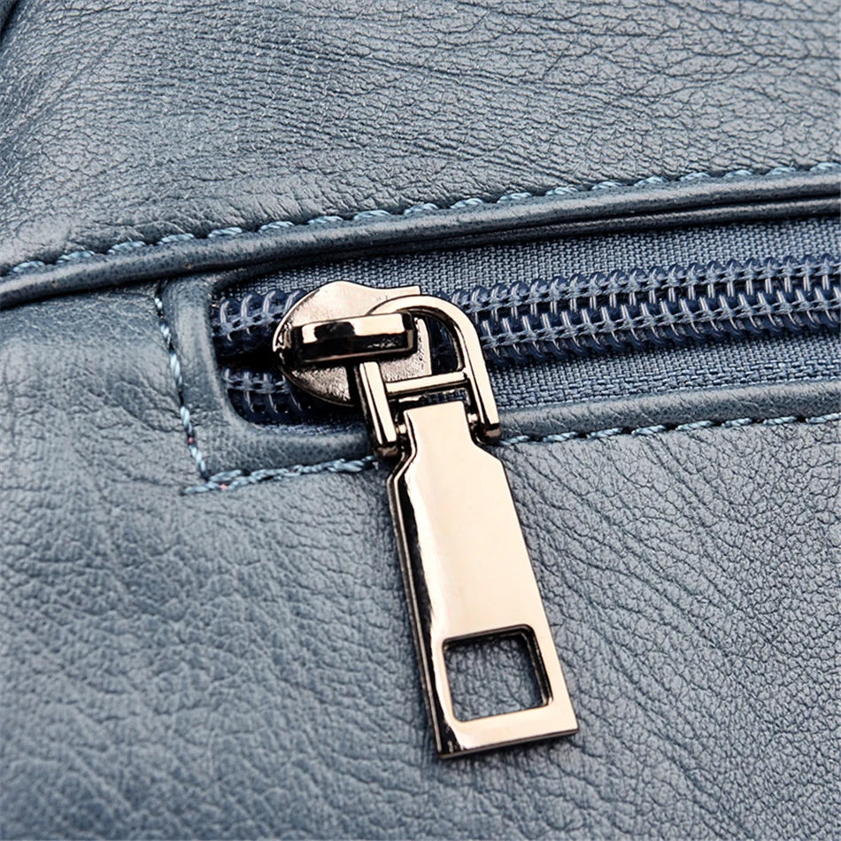 Ladies Bookbag Rucksack Women Large Capacity Backpack Purses High Quality PU Leather Female Vintage School Bags Travel Bagpack