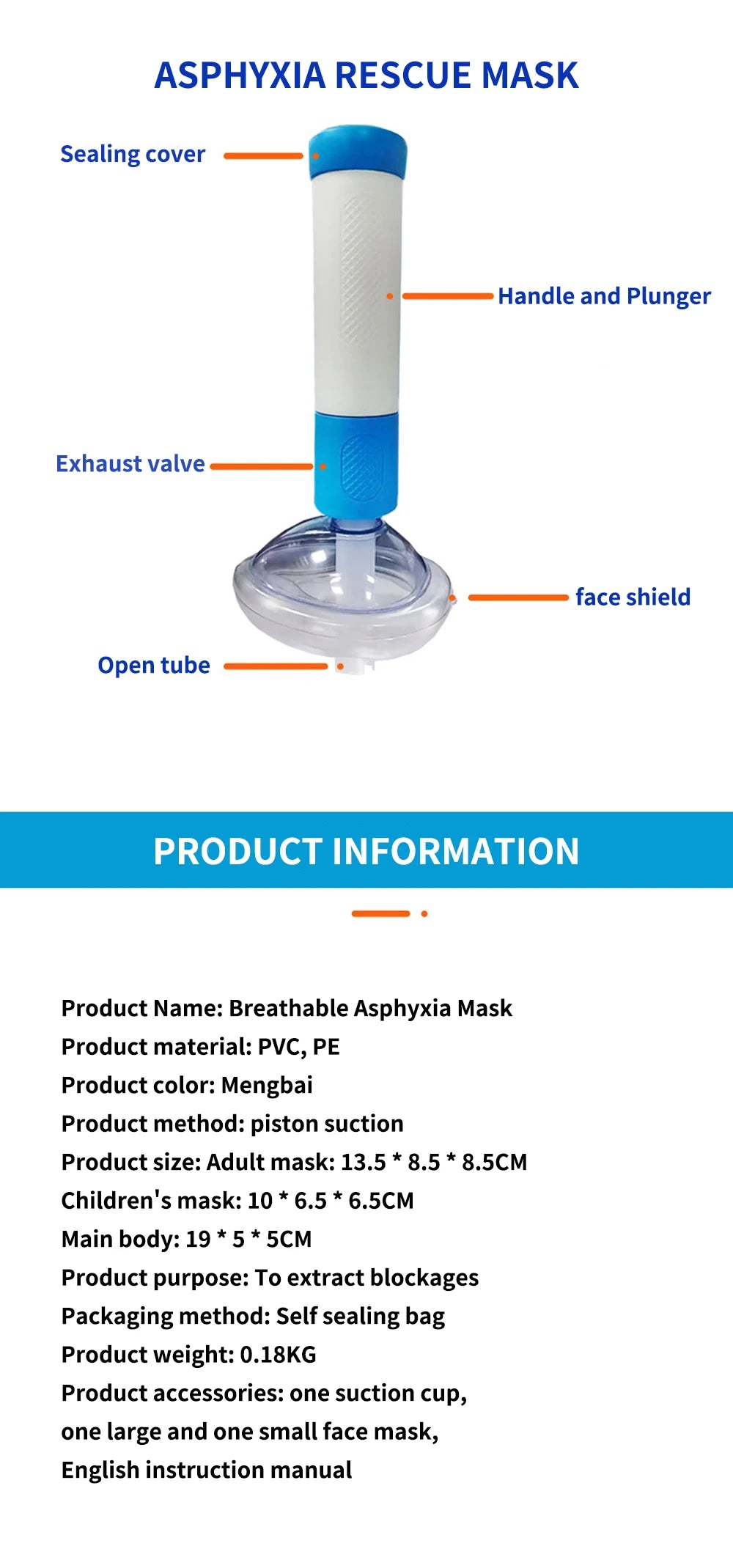 Auto First Aid Choking Rescue Device Travel Home CPR Choking Emergency Device Adult Children Portable Asphyxia Rescue Machine